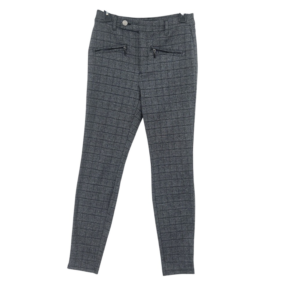 Simply Vera Wang‎ Dark Academia Glen Plaid Skinny Pants Size S Grey Stretch